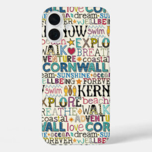 cornwall typography iPhone 16 plus case