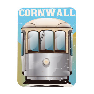 Cornwall UK vintage vacation poster print Magnet