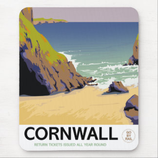 Cornwall Vintage style travel poster. Mouse Mat