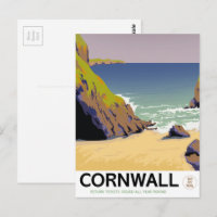 Cornwall Vintage style travel poster.