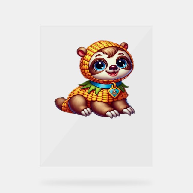 Corny Cuteness Halloween’s Sweetest Sloth Oversize Acrylic Sign (Front)