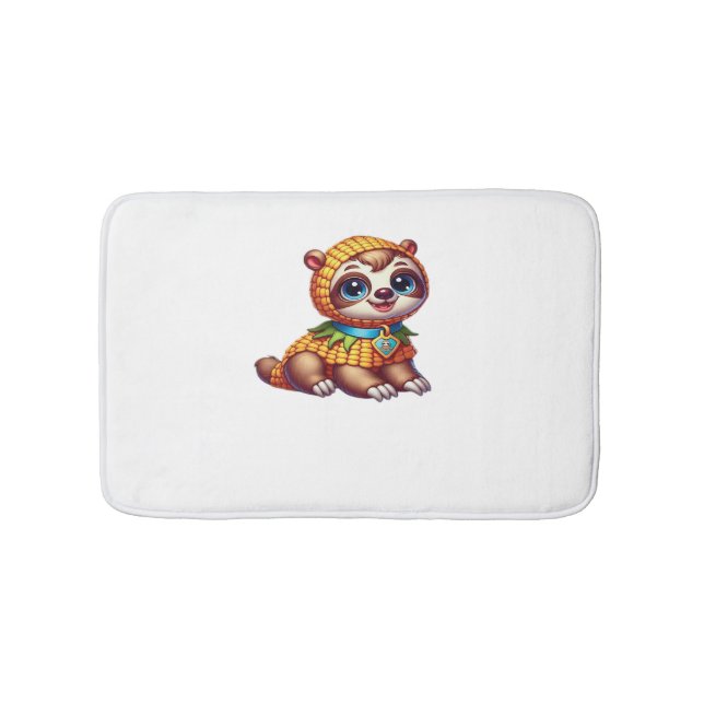 Corny Cuteness Halloween’s Sweetest Sloth Oversize Bath Mat (Front)