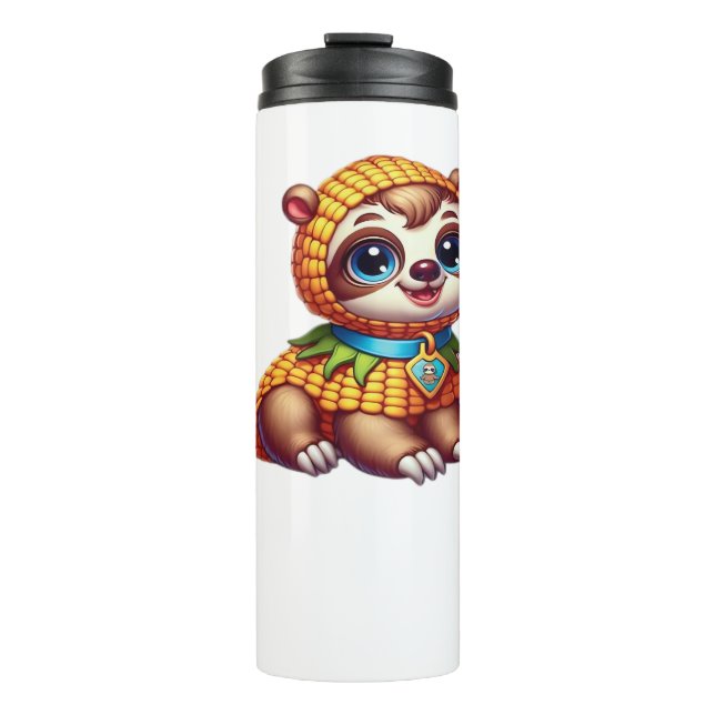 Corny Cuteness Halloween’s Sweetest Sloth Oversize Thermal Tumbler (Front)