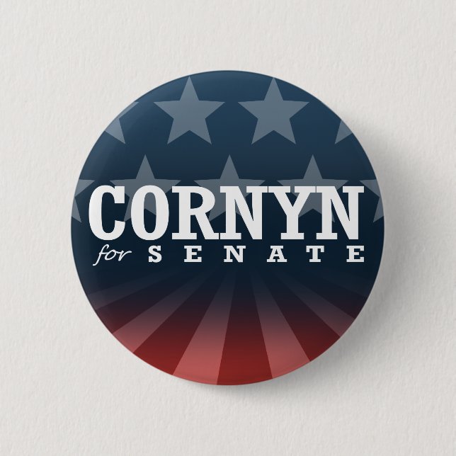 CORNYN FOR SENATE 2014 6 CM ROUND BADGE (Front)
