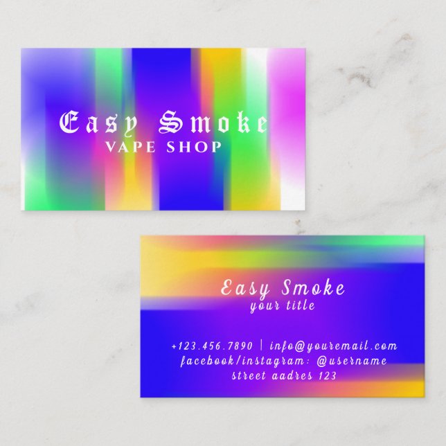 Corolful Smoke Vape Shop Business Card (Front/Back)