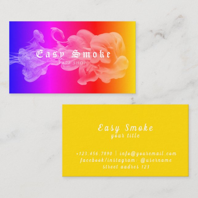 Corolful Smoke Vape Shop Business Card (Front/Back)
