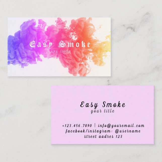 Corolful Smoke Vape Shop Business Card (Front/Back)