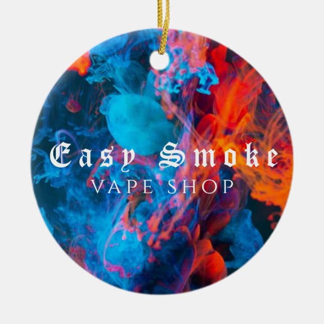 Corolful Smoke Vape Shop Business Ceramic Tree Decoration (Front)