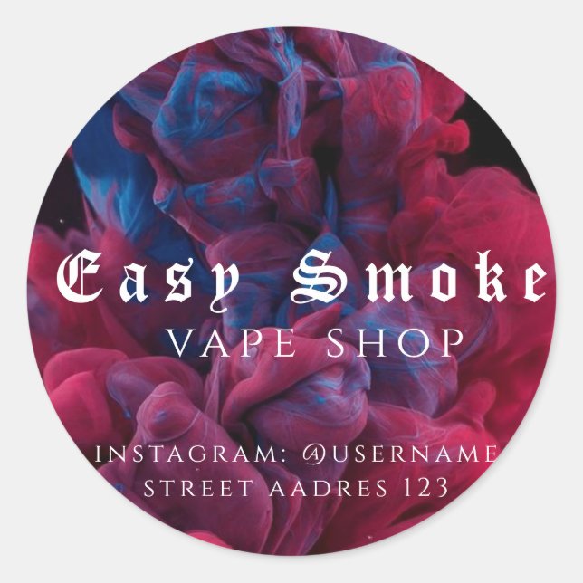 Corolful Smoke Vape Shop Classic Round Sticker (Front)