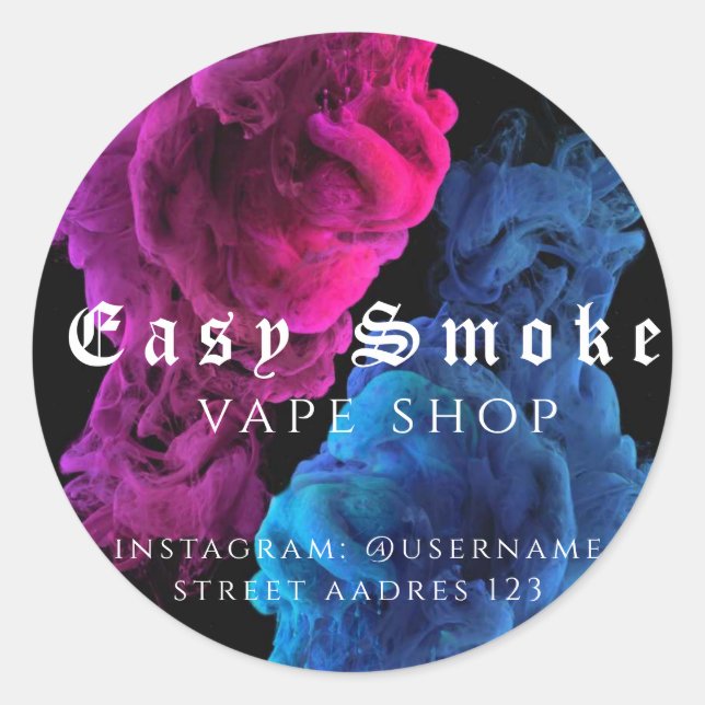 Corolful Smoke Vape Shop Classic Round Sticker (Front)