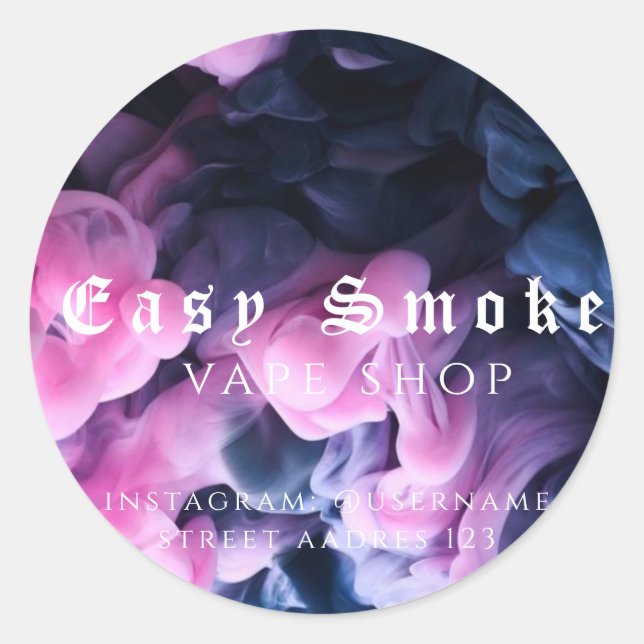 Corolful Smoke Vape Shop Classic Round Sticker (Front)