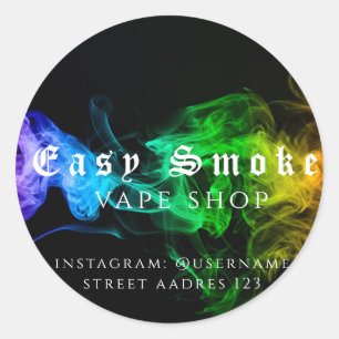 Corolful Smoke Vape Shop Classic Round Sticker
