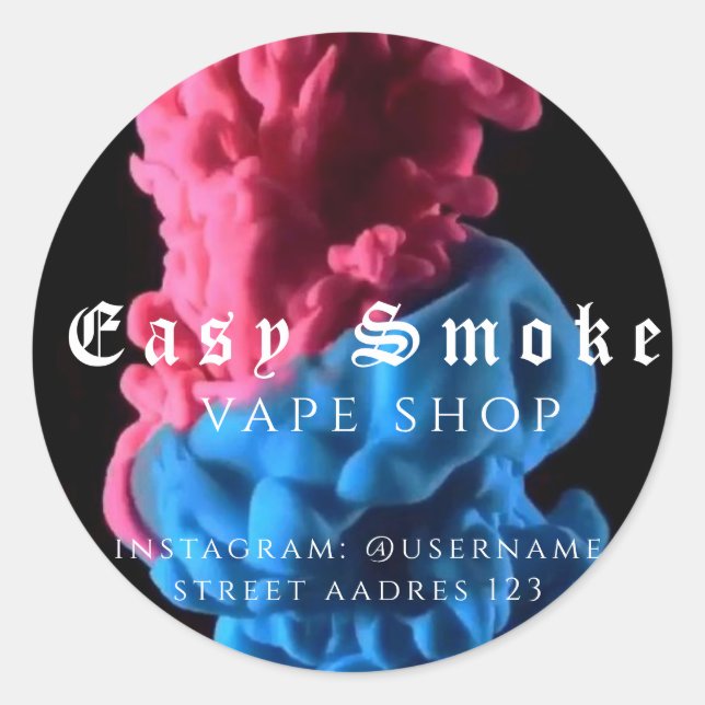 Corolful Smoke Vape Shop Classic Round Sticker (Front)