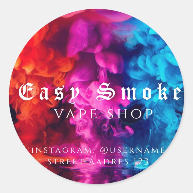 Corolful Smoke Vape Shop Classic Round Sticker (Front)