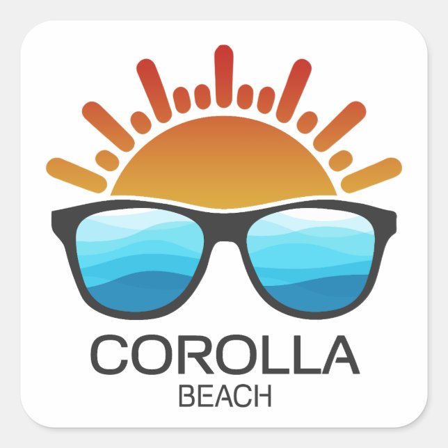 Corolla Beach North Carolina Sunglasses Square Sticker (Front)