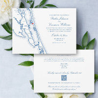 Corolla NC all-in-one QR code RSVP Blue Wedding