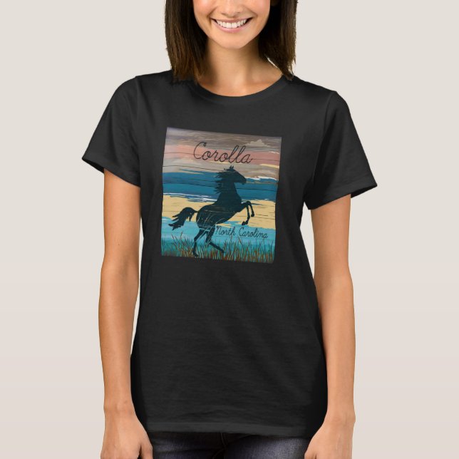 Corolla NC Outer Banks Wild Horses Nautical Coasta T-Shirt (Front)