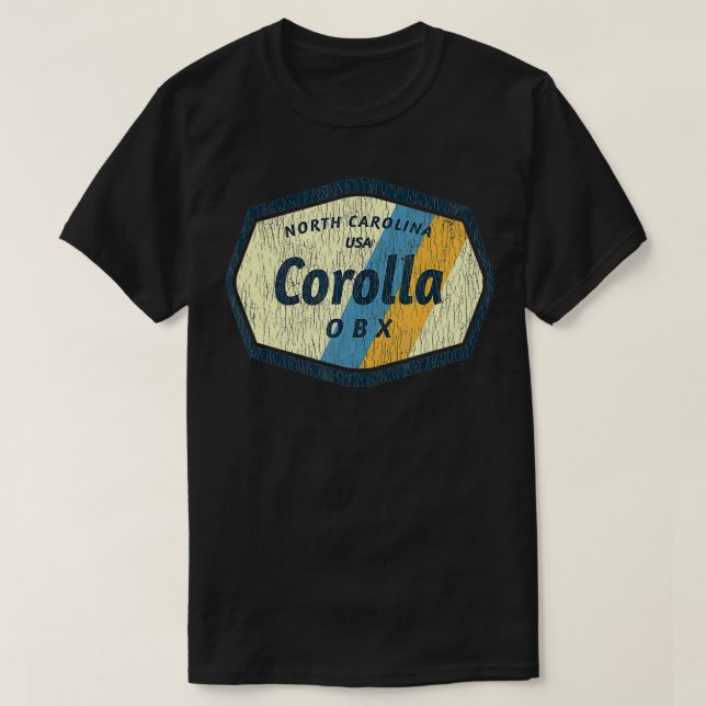 Corolla NC Summertime Vacationing Stripey Badge  T-Shirt (Design Front)
