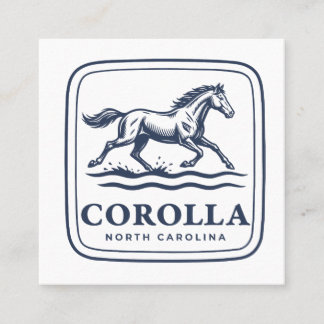 Corolla North Carolina Wild Horse Running Through Square Business Card