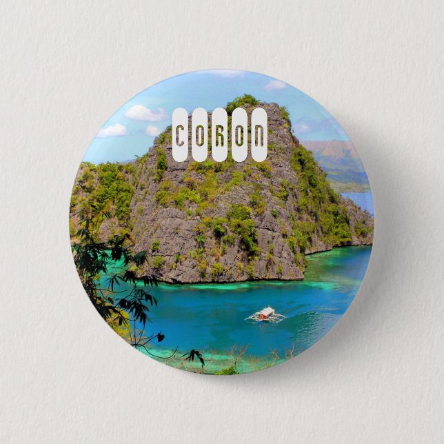 Coron Island in Palawan Philippines 6 Cm Round Badge (Front)