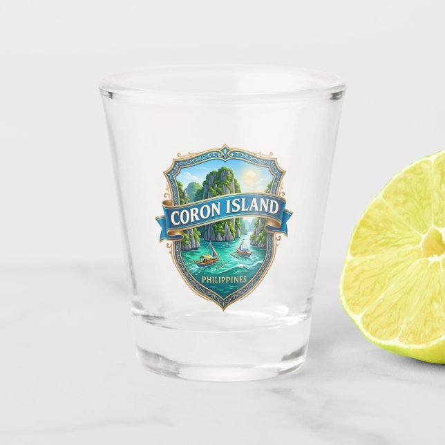 Coron Island Philippines Shot Glass (Front)