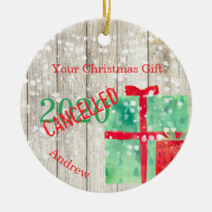 Corona Christmas Holiday 2020 Rustic Wood Personal Ceramic Tree Decoration