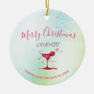 Corona Christmas Holiday Green Quarantini Martini Ceramic Tree Decoration