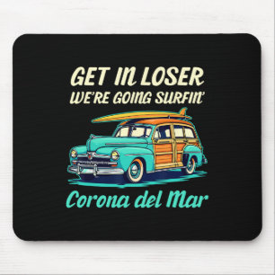Corona Del Mar Beach Surf Girl Women Men Vintage S Mouse Mat