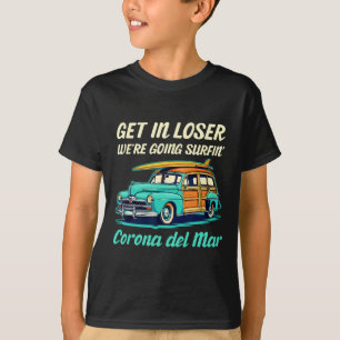 Corona Del Mar Beach Surf Girl Women Men Vintage S T-Shirt