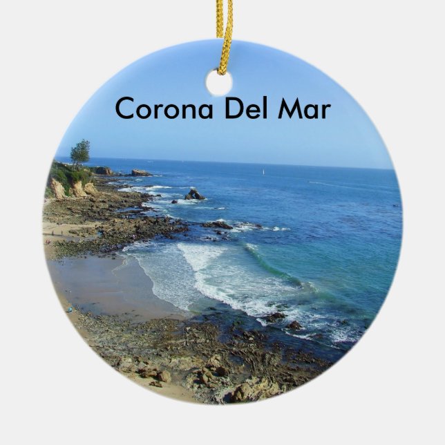 Corona Del Mar California CA Coast Beach Ornament (Front)