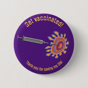 Corona – get vaccinated! 6 cm round badge