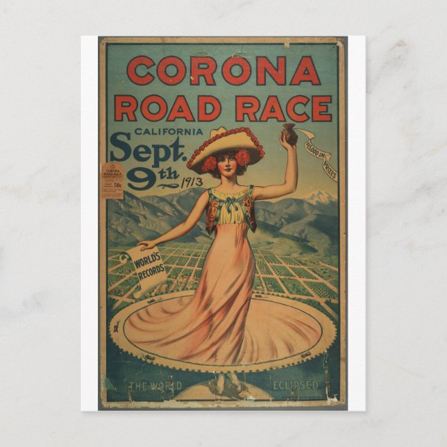 Corona Road Race - 1913 Postcard (Front)