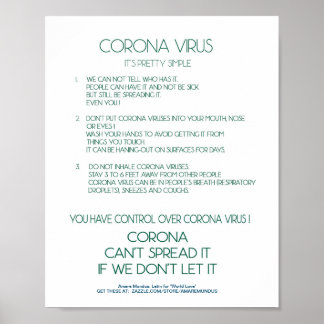 Corona Virus Fact sheet sign poster workplace