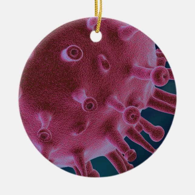 Corona Virus Microbiology Ceramic Tree Decoration (Front)