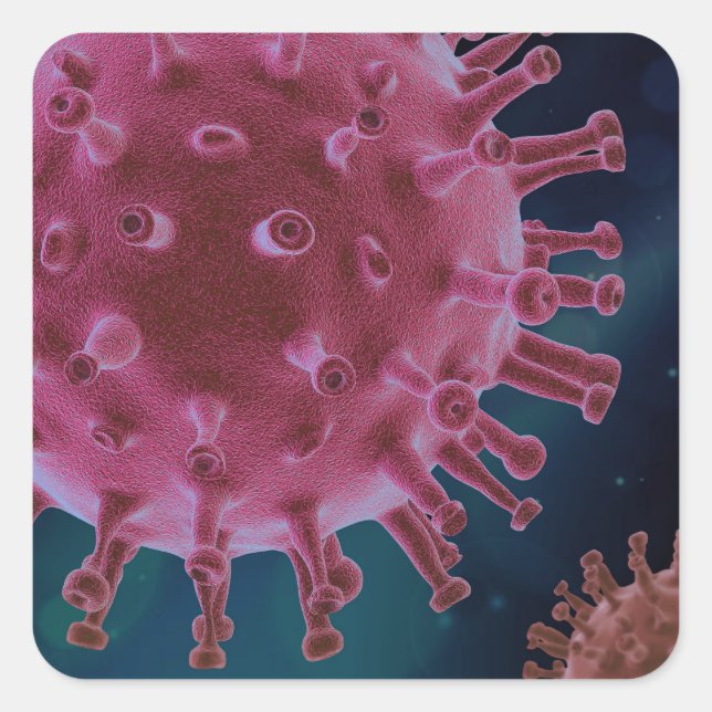 Corona Virus Microbiology Square Sticker (Front)