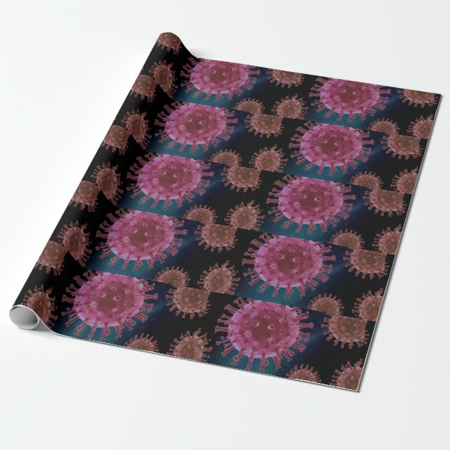 Corona Virus Microbiology Wrapping Paper (Unrolled)