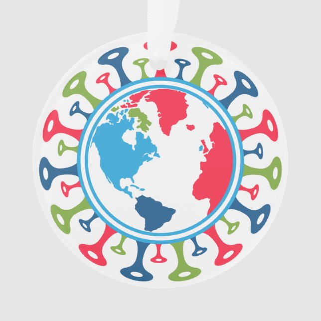 Corona Virus Pandemic World Ornament (Front)