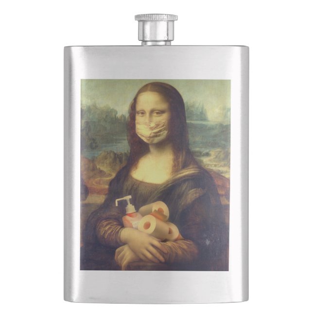 Corona Virus Portrait Hip Flask (Front)