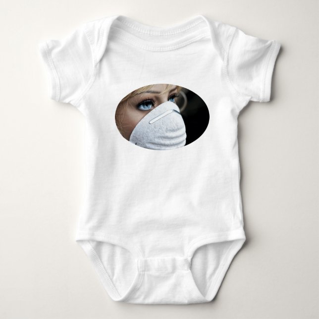 Corona Virus Protective Mask Baby Bodysuit (Front)