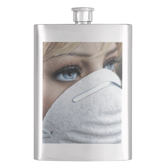 Corona Virus Protective Mask Hip Flask (Front)