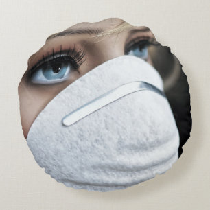 Corona Virus Protective Mask Round Cushion