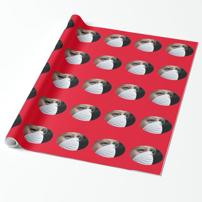 Corona Virus Protective Mask Wrapping Paper (Unrolled)