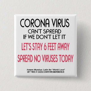 Corona Virus safe practices. Kind way to stay safe 15 Cm Square Badge
