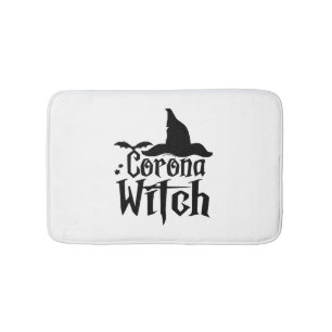 Corona Witch Halloween , Funny Halloween , Bath Mat
