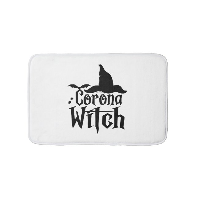 Corona Witch Halloween , Funny Halloween , Bath Mat (Front)