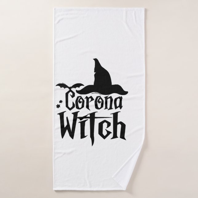 Corona Witch Halloween , Funny Halloween , Bath Towel (Bath Towel)