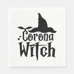 Corona Witch Halloween , Funny Halloween , Napkin