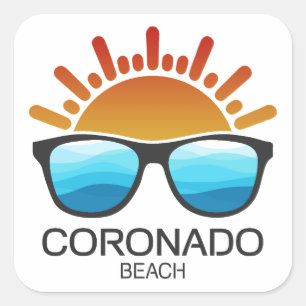 Coronado Beach California Sunglasses Square Sticker