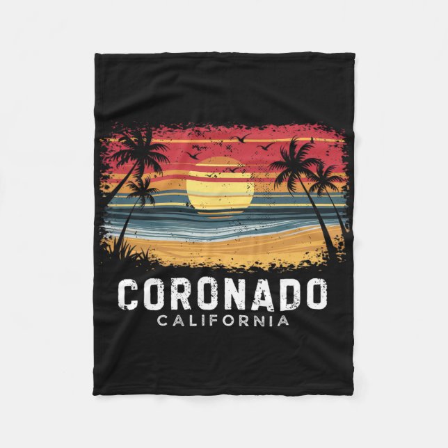 Coronado Beach California Surfboard Beach  Fleece Blanket (Front)