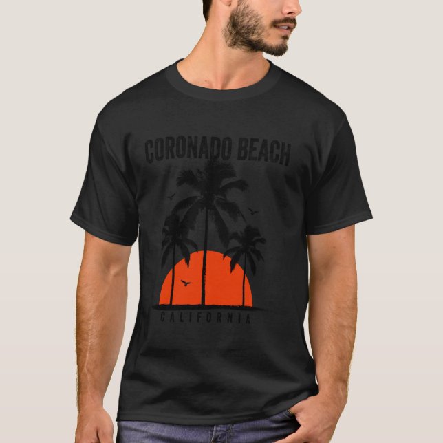Coronado Beach California Surfing Surfboarding T-Shirt (Front)